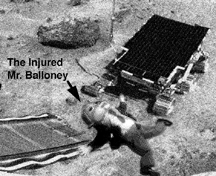 Photo showing a rover running over Balloney